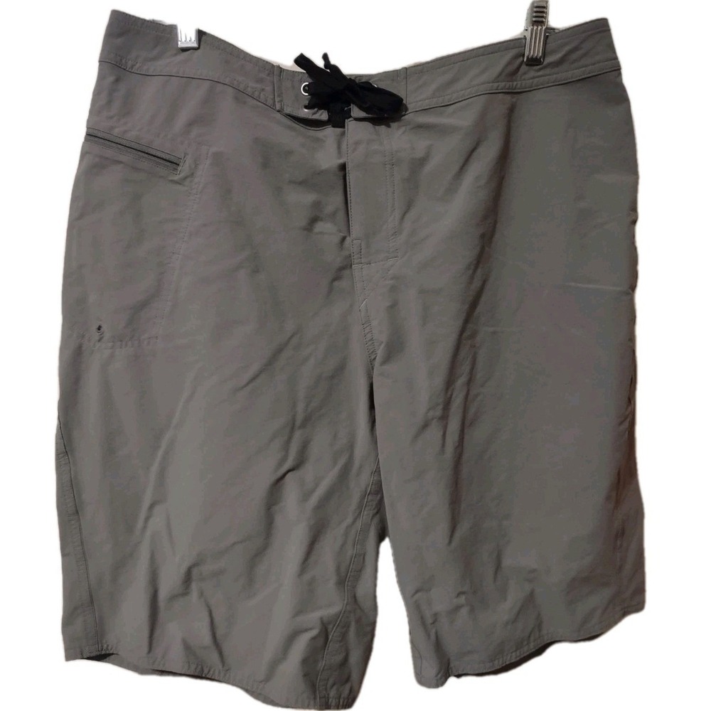 Orvis Trout Bum Fishing Shorts Mens Size 36 Gray Performance Stretch Drawstring